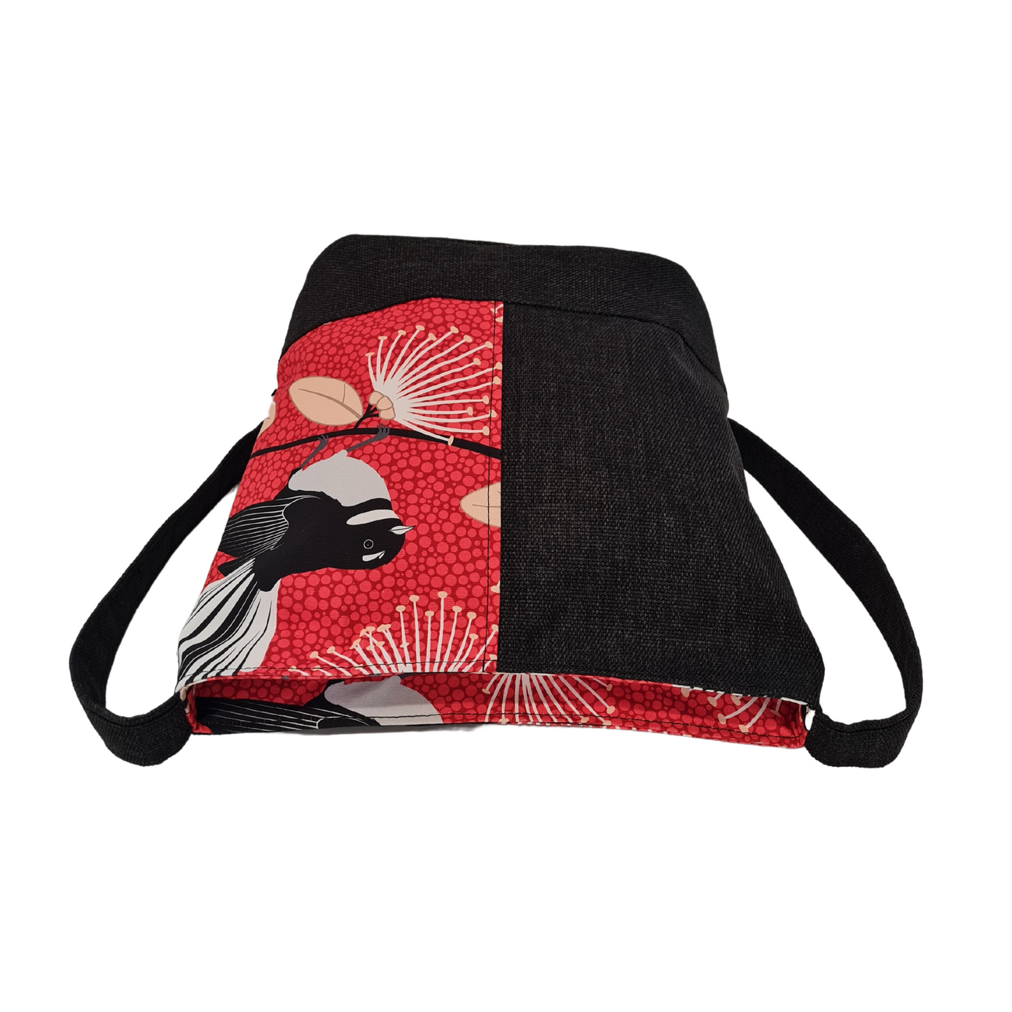 Bucket bag - Red Pīwakawaka - Fantails - Shoulder Bag