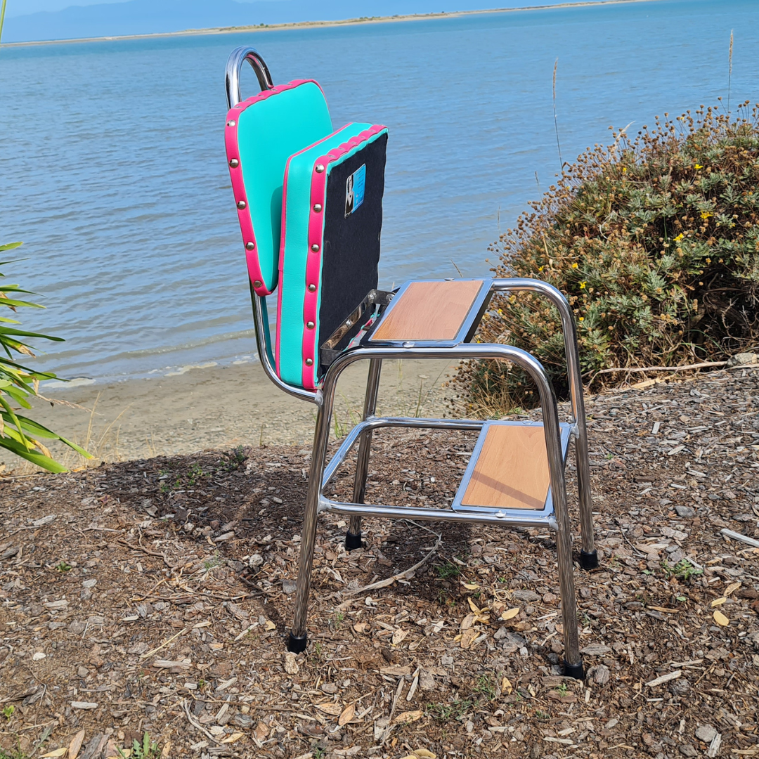 Retro Chrome Step Stool - Seat