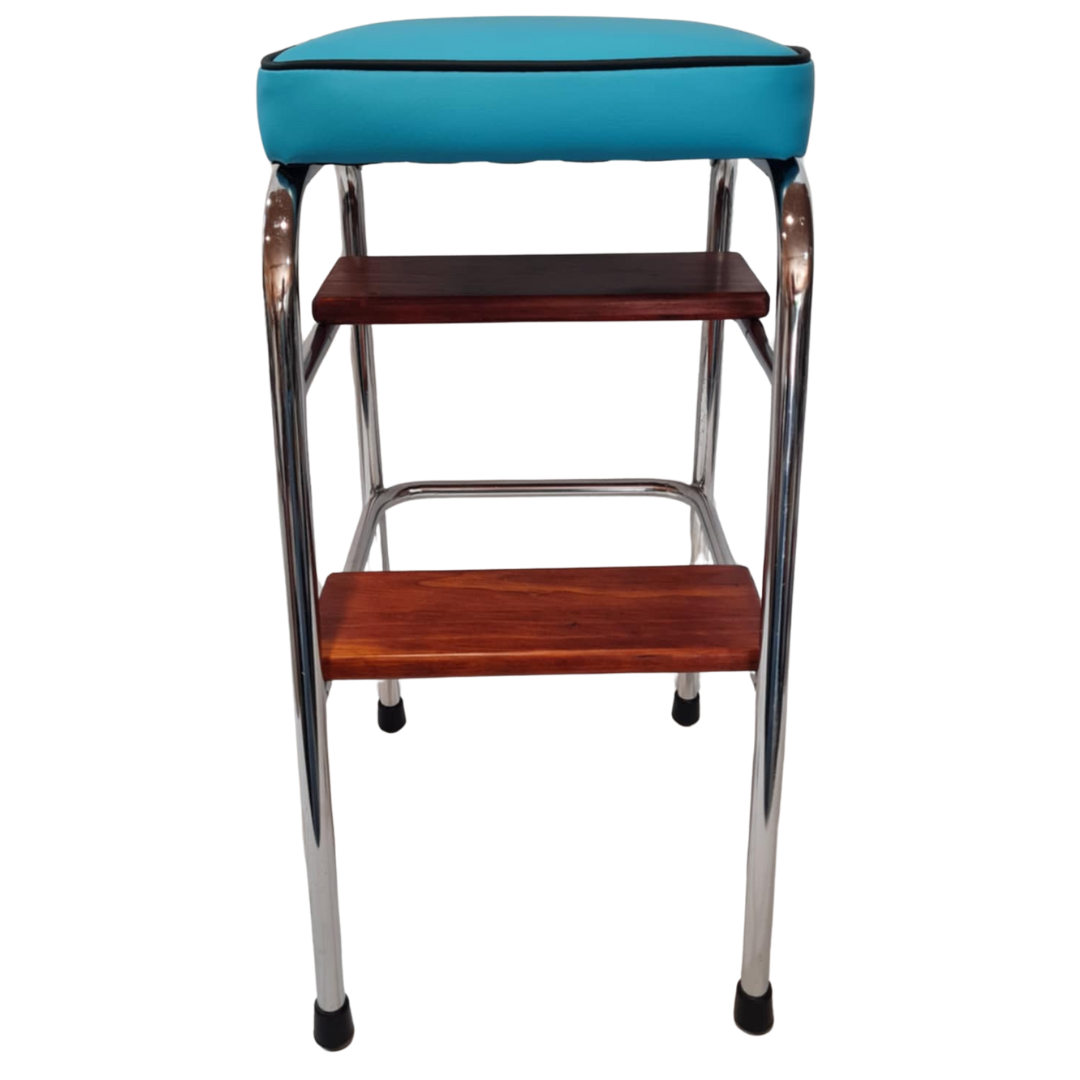 Retro Chrome Step Stool - Seat