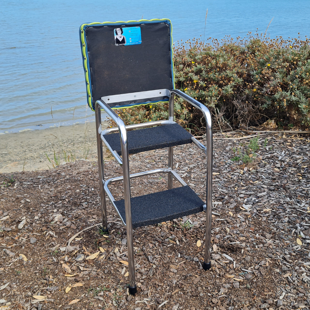 Retro Chrome Step Stool - Seat