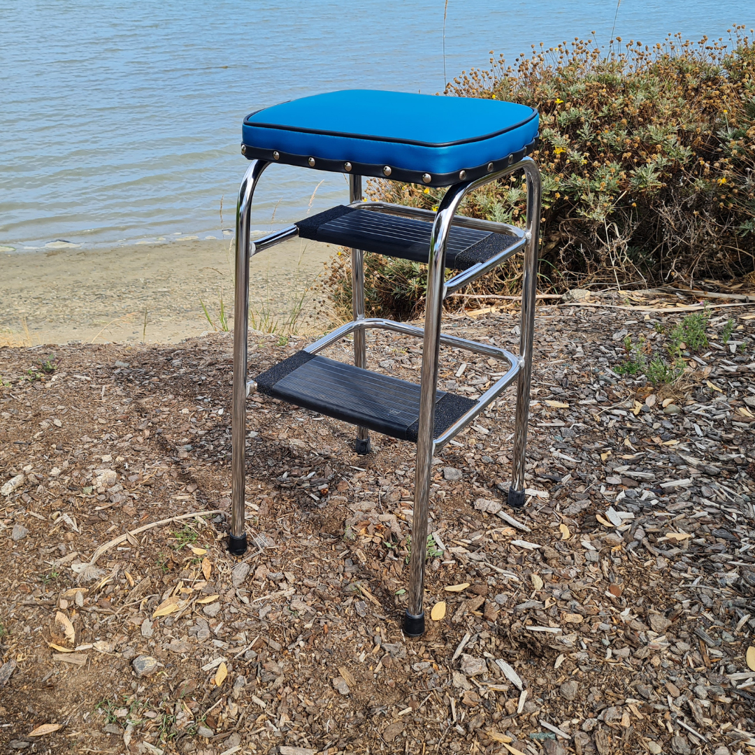 Retro Chrome Step Stool - Seat