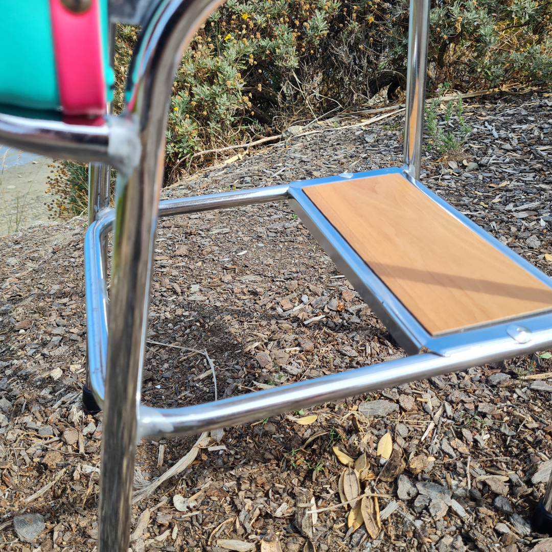 Retro Chrome Step Stool - Seat