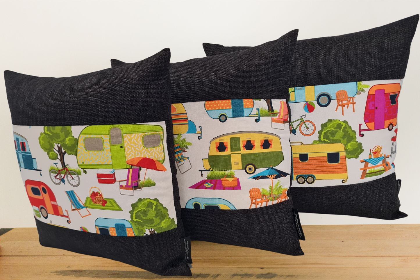 Kiwiana Cushion Cover - Ebony Border - Set of 3