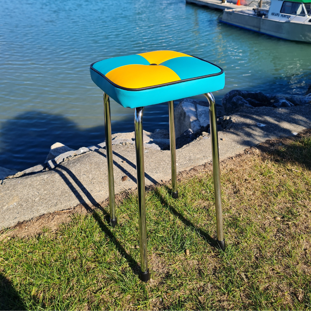 Retro Chrome Stool - Seat