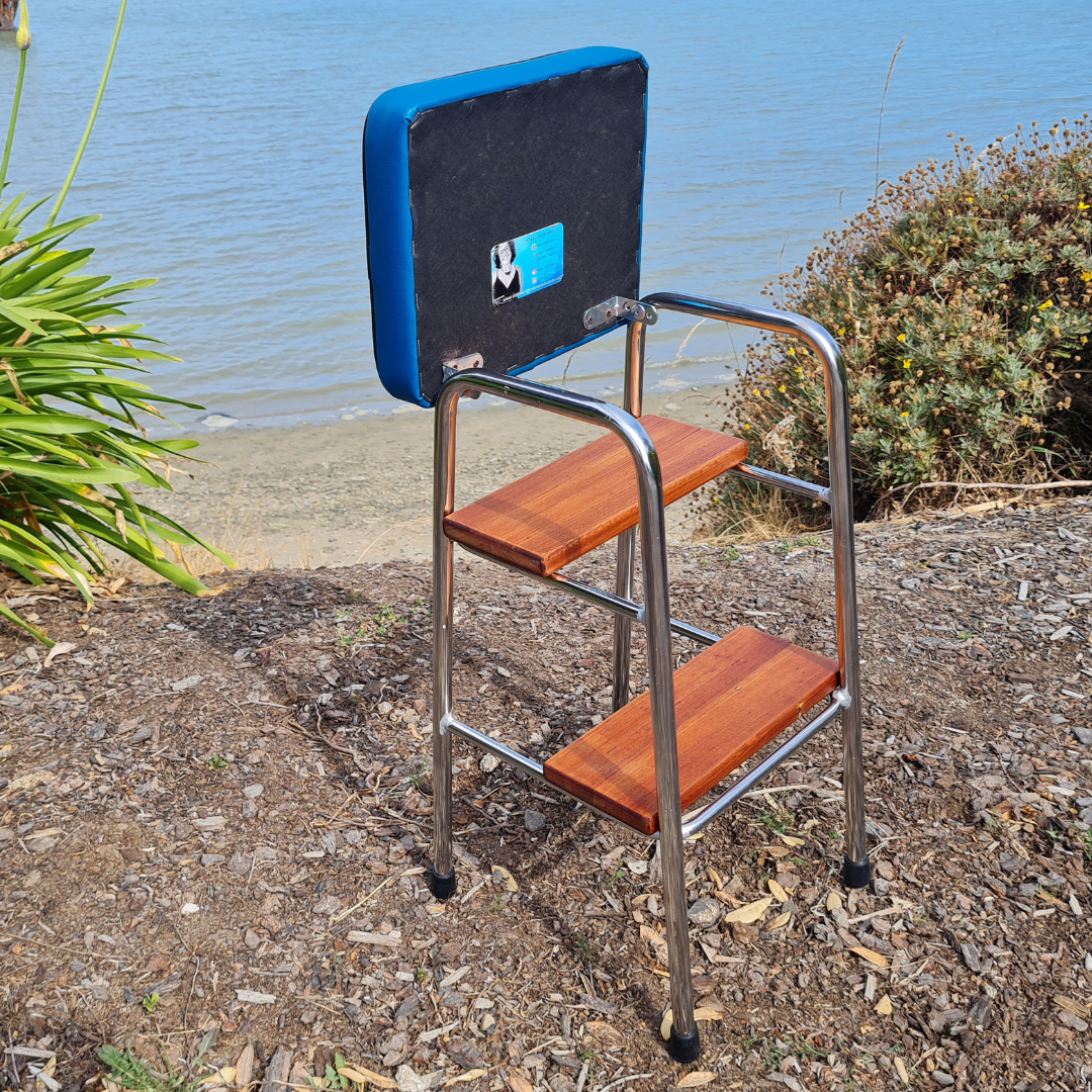 Retro Chrome Step Stool - Seat
