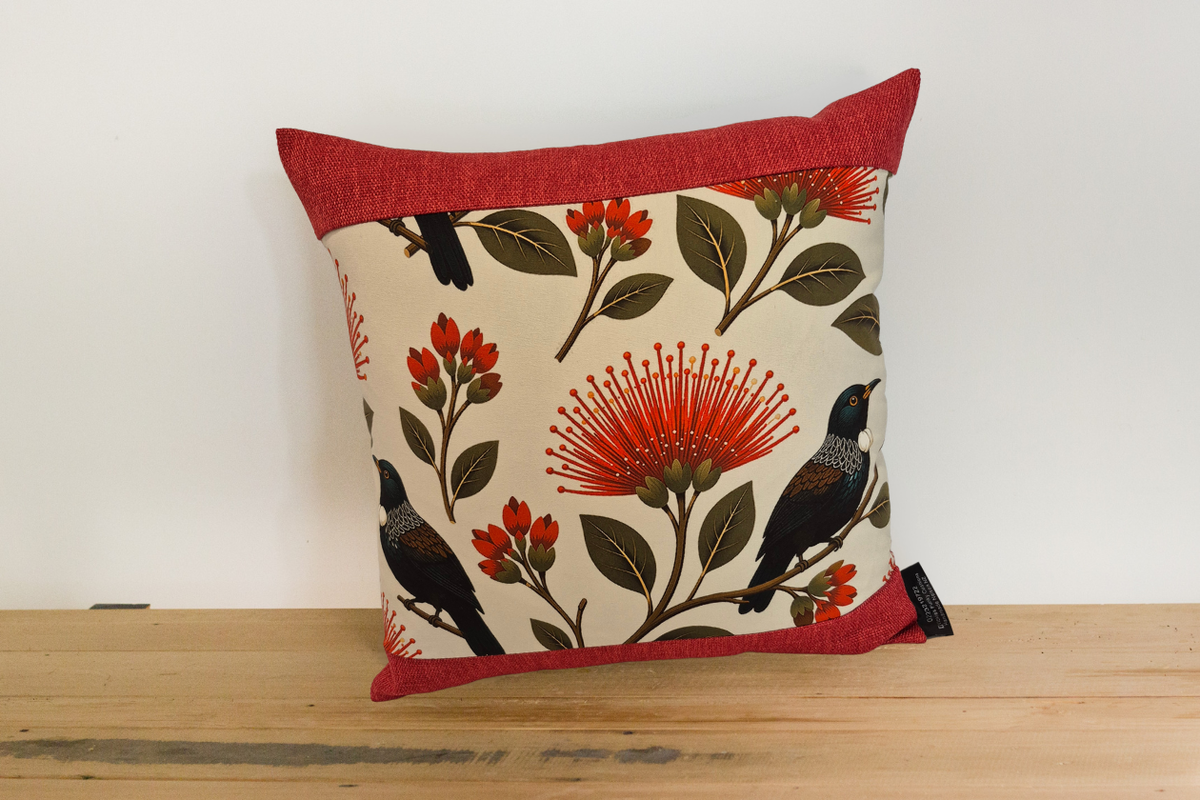 Tui Cushion Cover - Cherry Border (Pair)