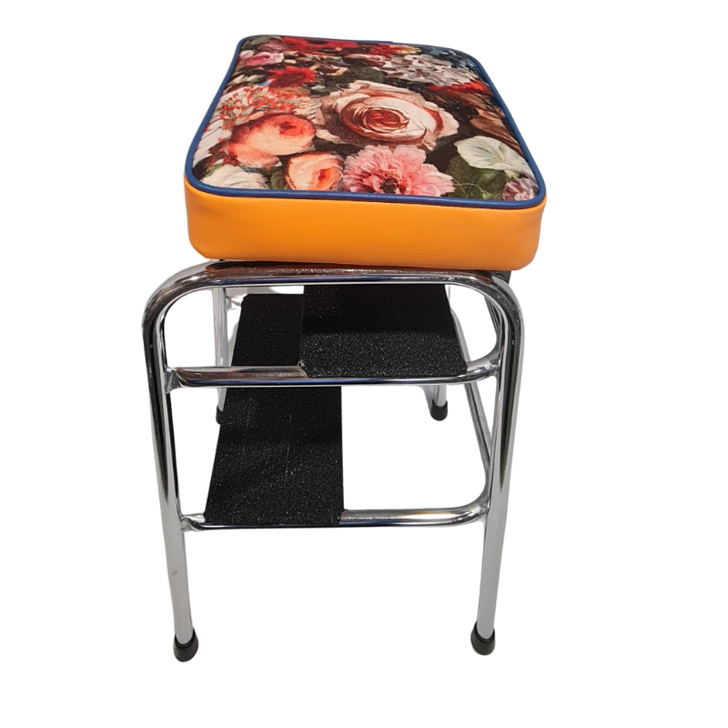 Retro Chrome Step Stool - Seat