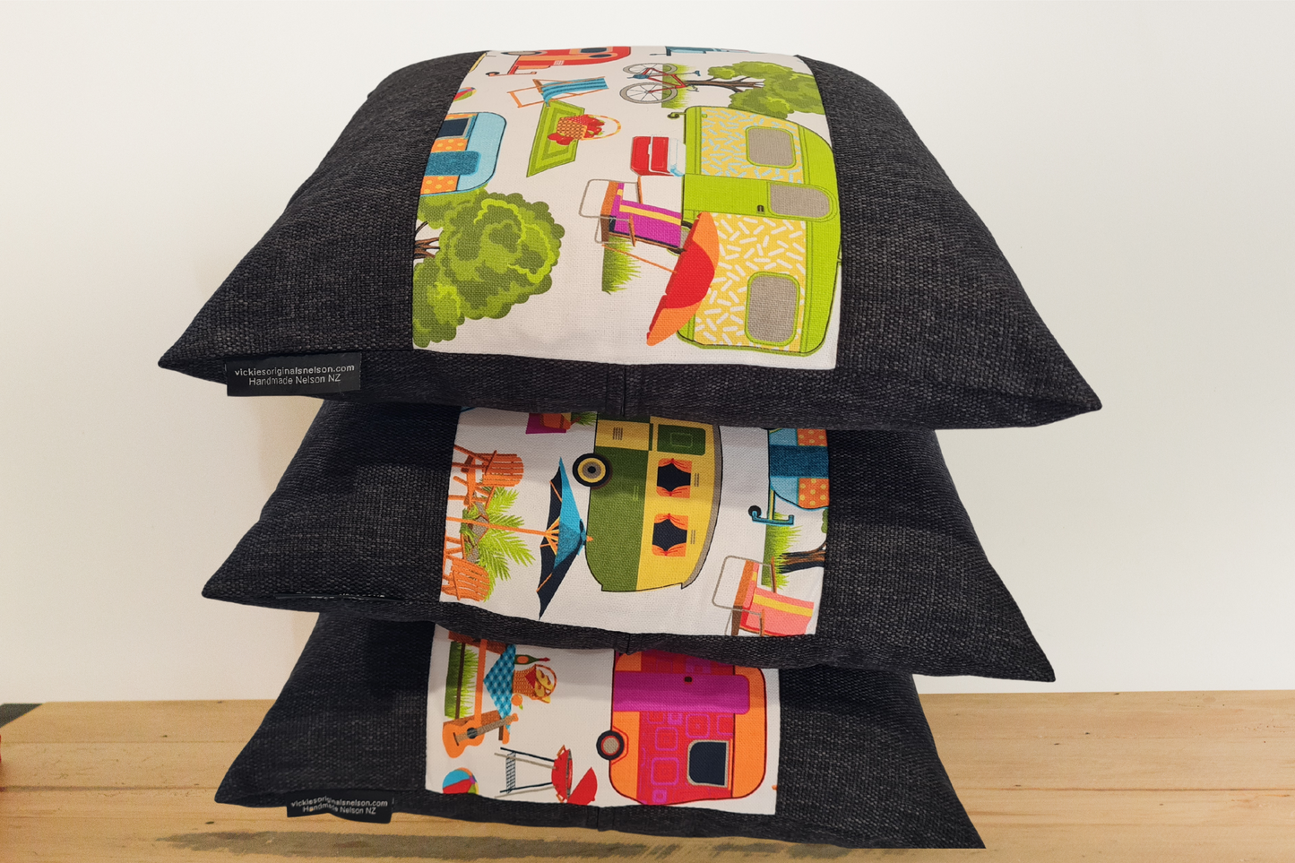 Kiwiana Cushion Cover - Ebony Border # 3