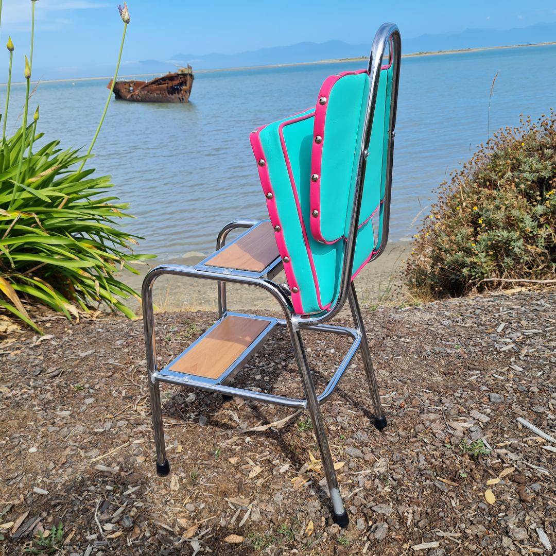 Retro Chrome Step Stool - Seat