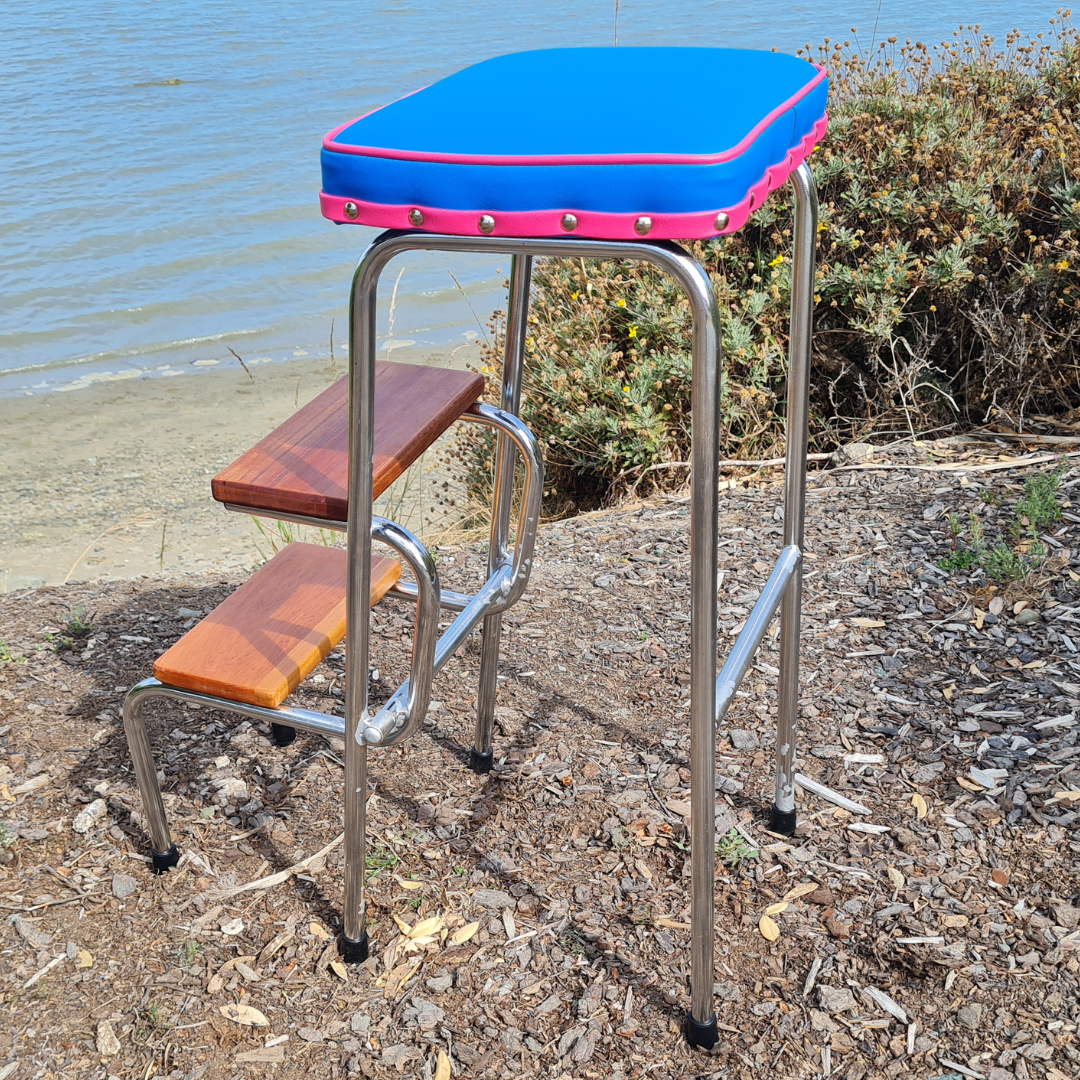 Retro Chrome Step Stool - Seat