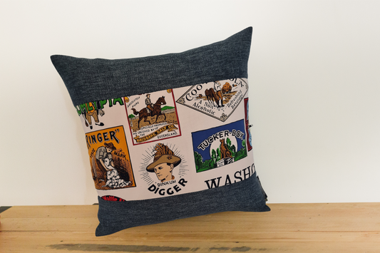 Australian Icon - Cushion Cover - Navy Border