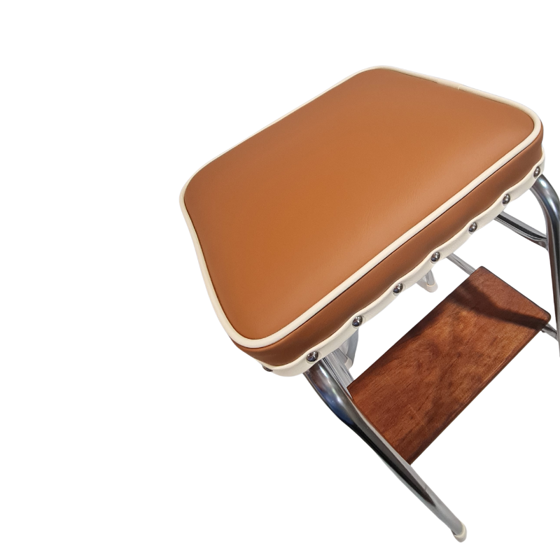 Retro Chrome Step Stool - Seat