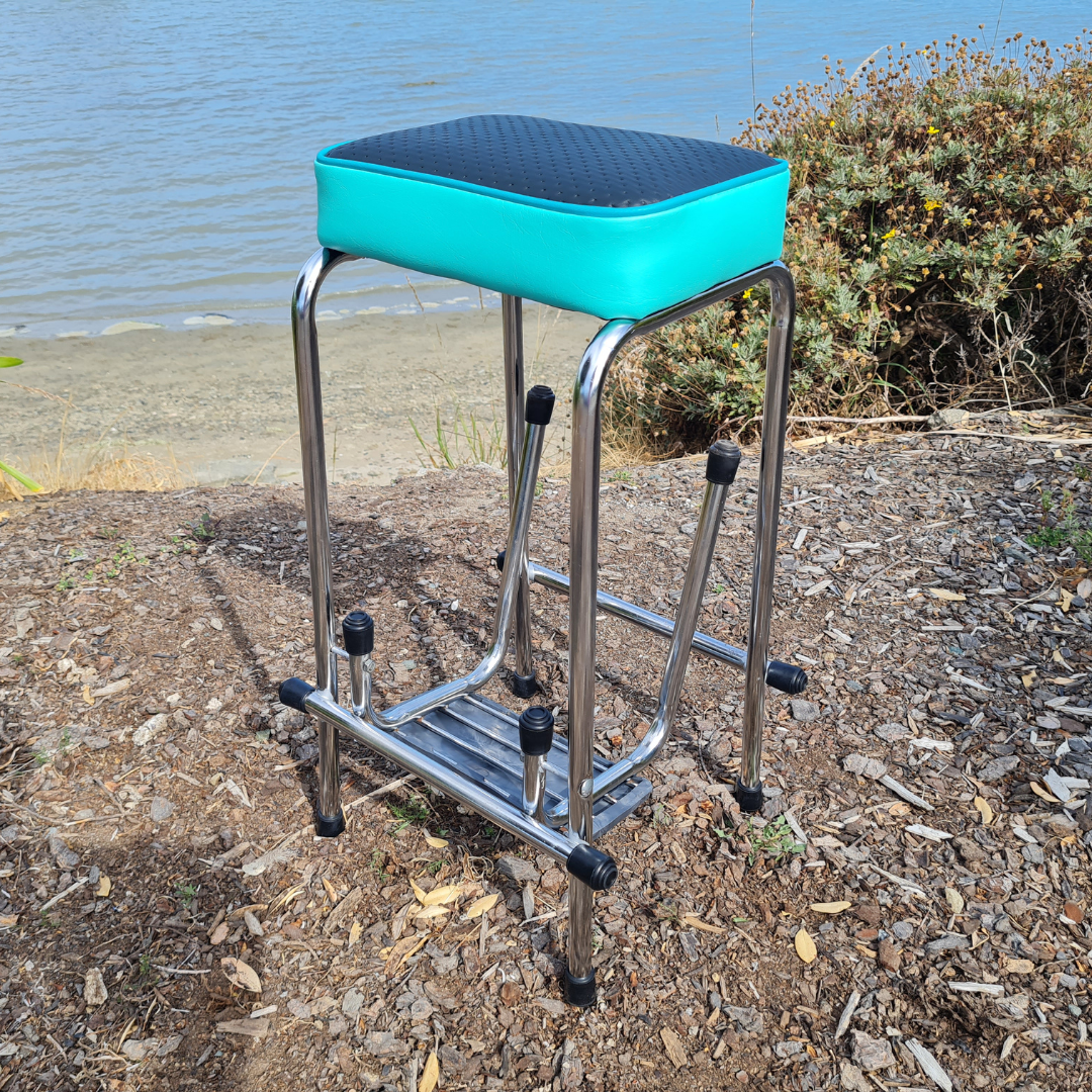 Retro Chrome Step Stool - Seat
