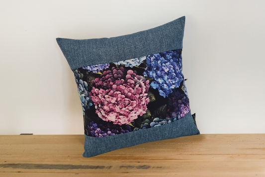 Hydrangea Cushion Cover - Ocean Border - # 1