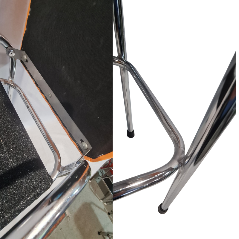 Retro Chrome Step Stool - Seat