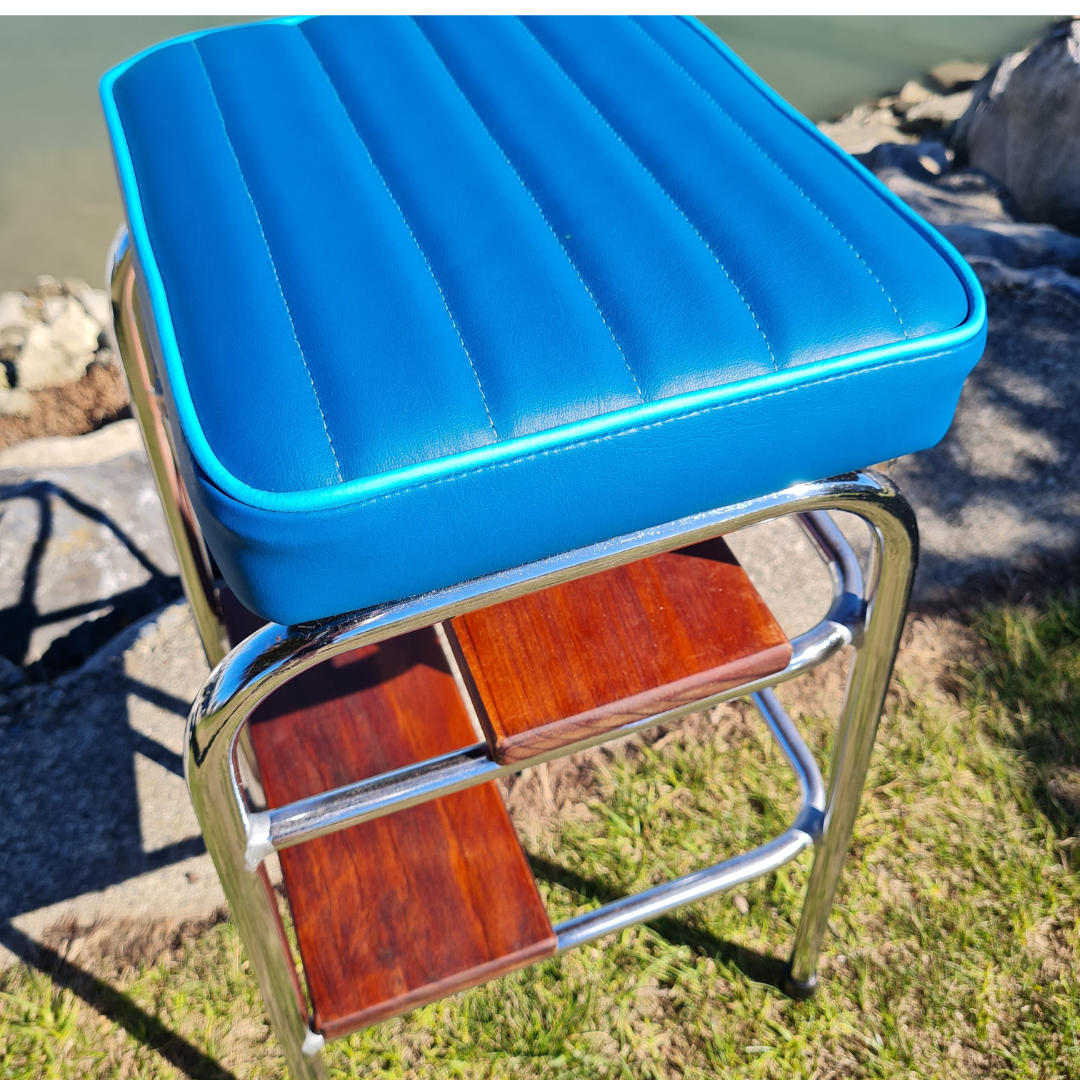 Retro Chrome Step Stool - Seat