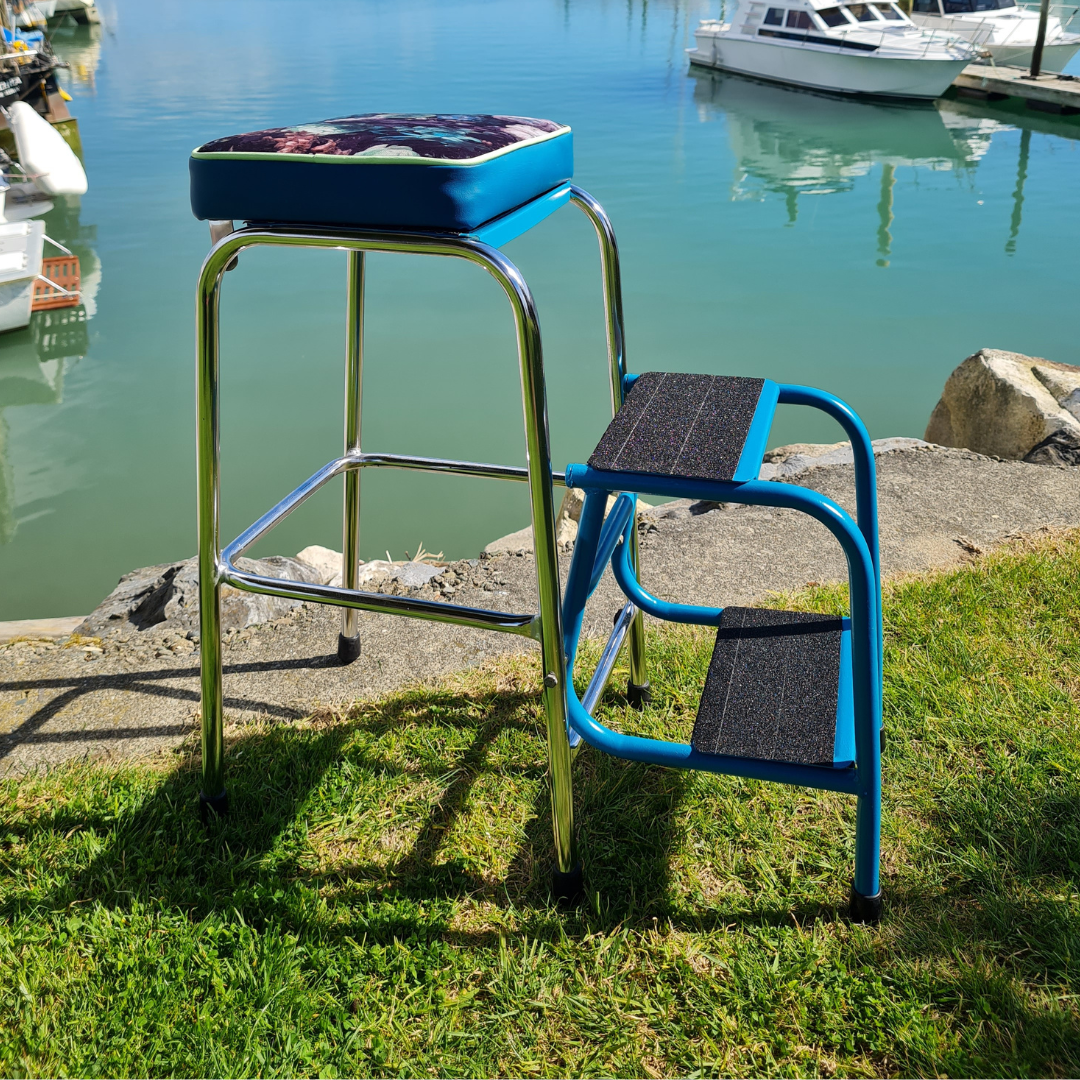 Retro Chrome Step Stool - Seat