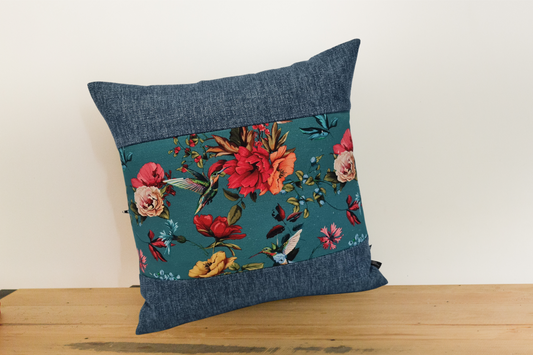 Hummingbird Cushion Cover - Ocean Border