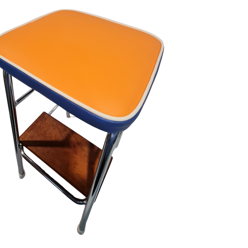 Retro Chrome Step Stool - Seat