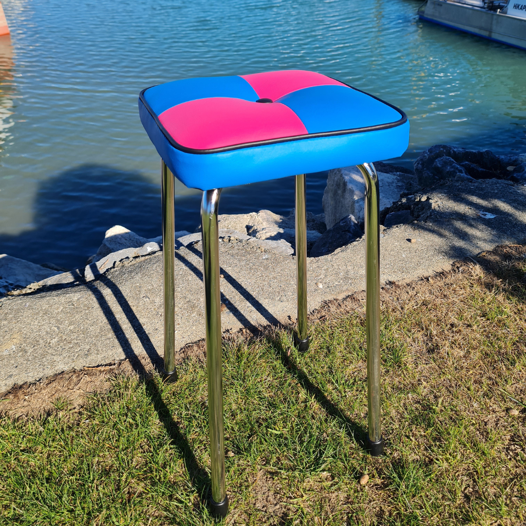 Retro Chrome Stool - Seat