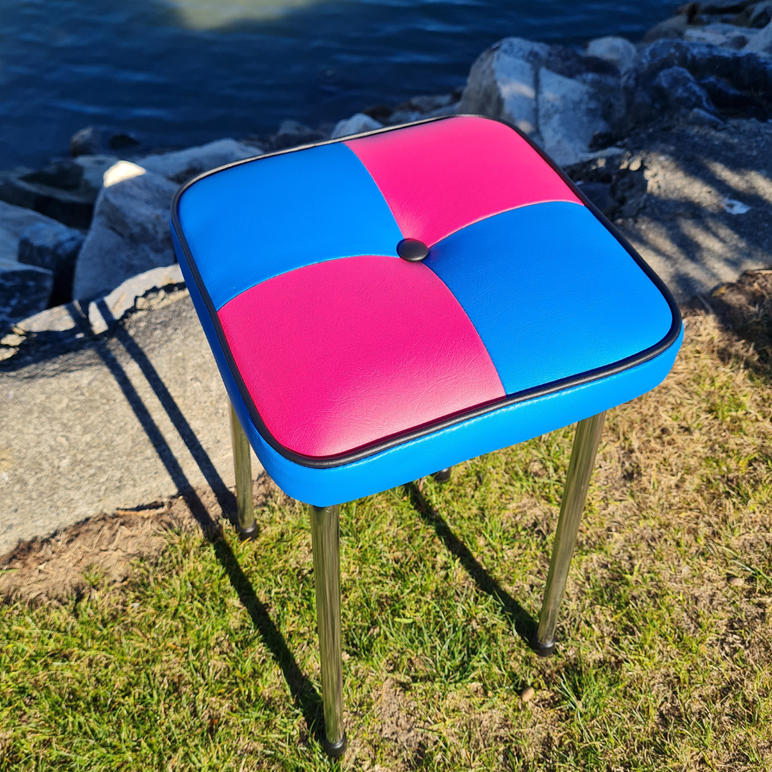 Retro Chrome Stool - Seat