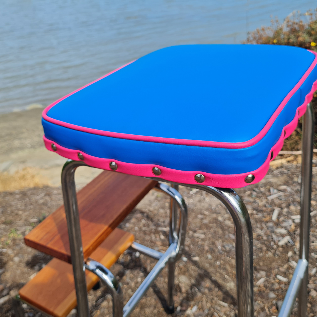 Retro Chrome Step Stool - Seat