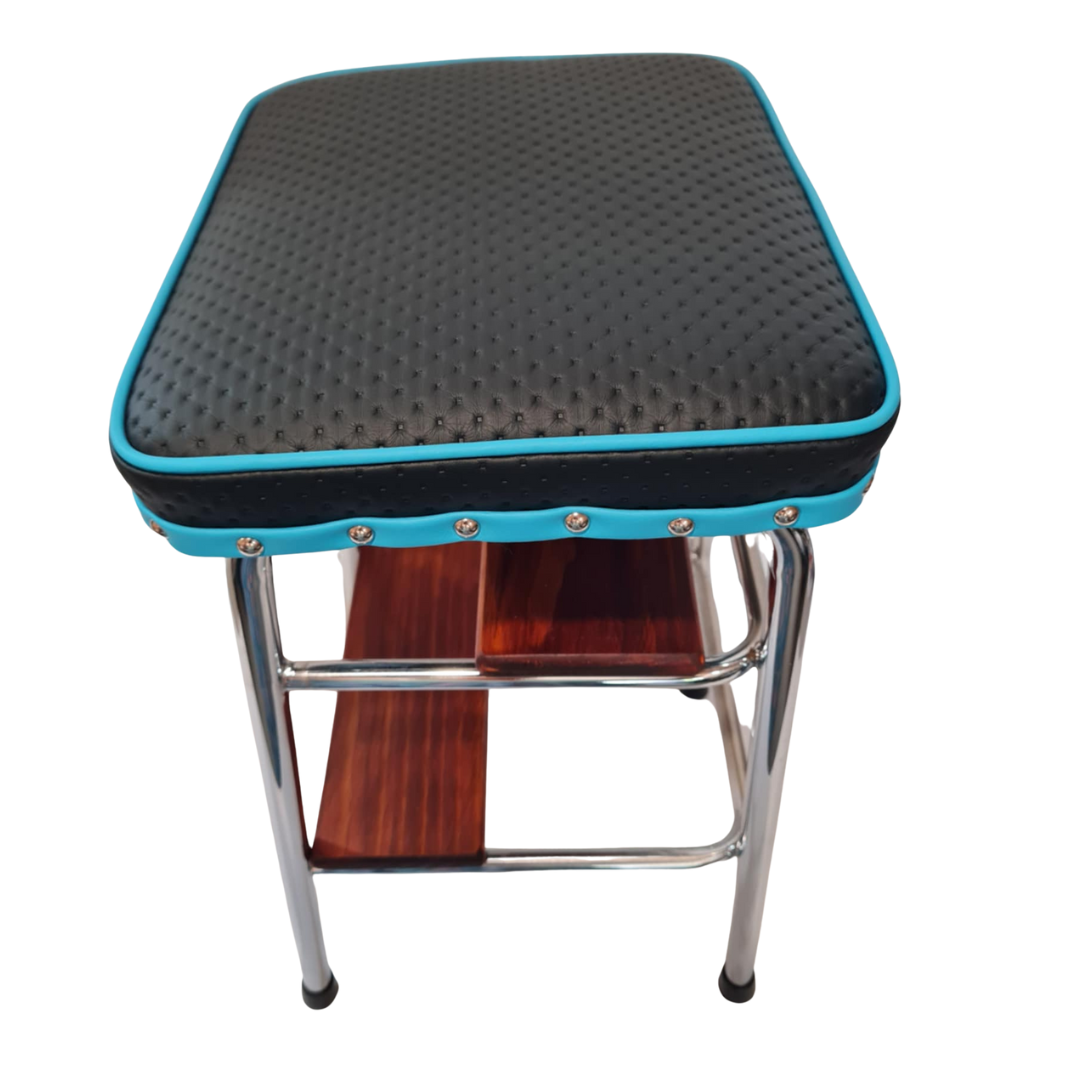 Retro Chrome Step Stool - Seat