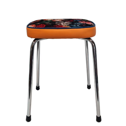 Retro Chrome Stool - Seat