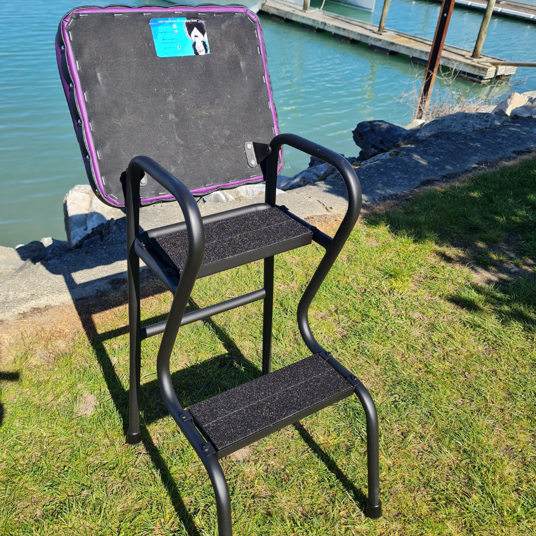 Retro Painted Step Stool - Seat Purple