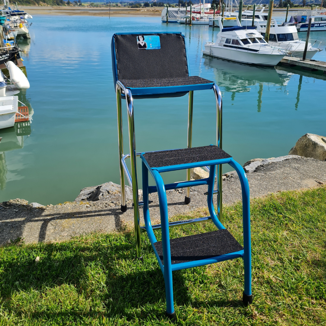 Retro Chrome Step Stool - Seat