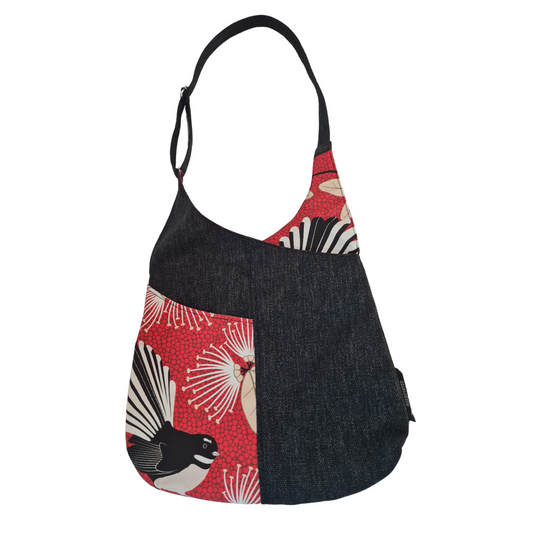 Crossbody Bag  - Fantail / Pīwakawaka Black