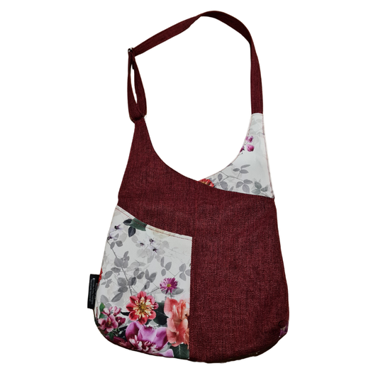 Crossbody Bag  - Floral - Burgundy
