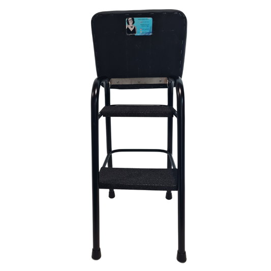 Retro Painted Step Stool - Seat Black