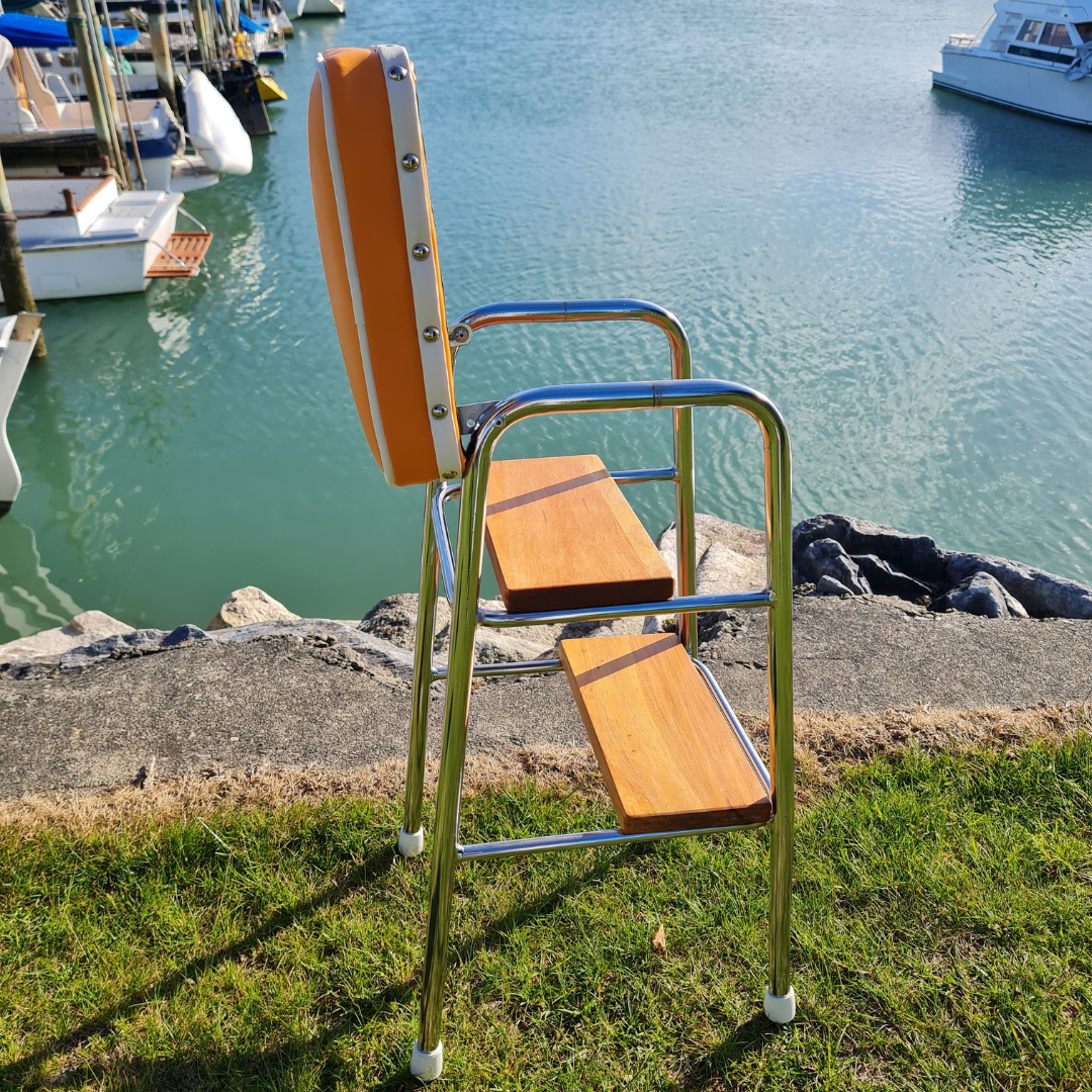 Retro Chrome Step Stool - Seat
