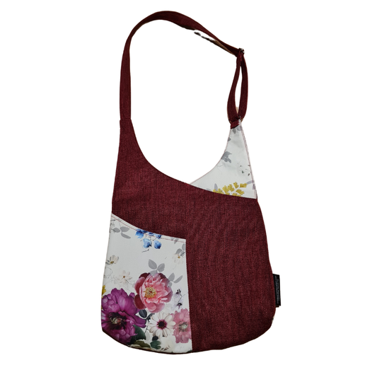Crossbody Bag  - Floral - Burgundy