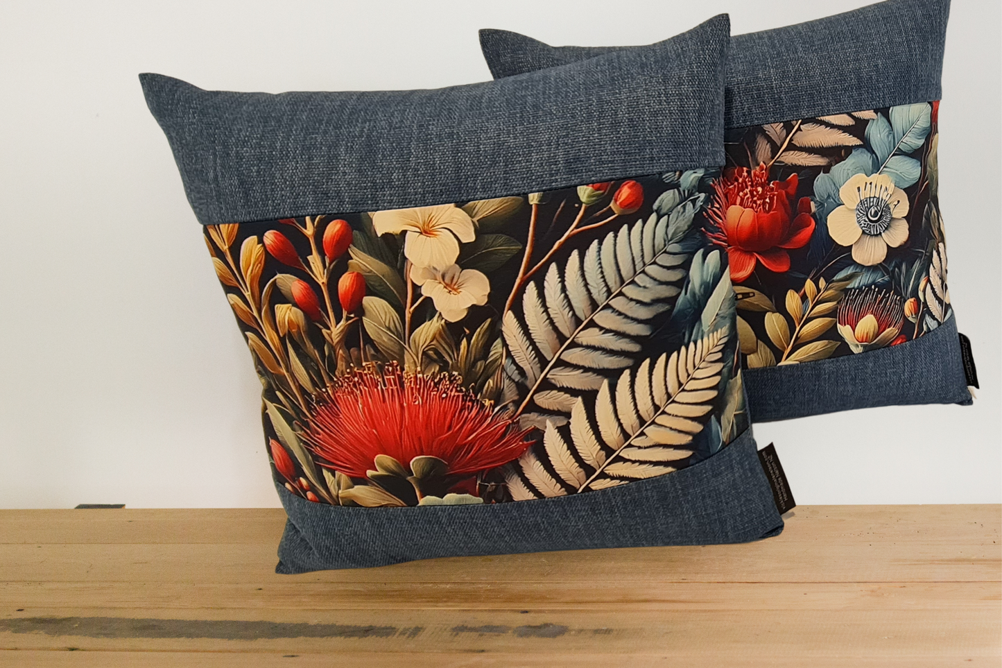 Pohutukawa Cushion Cover - Ocean Border