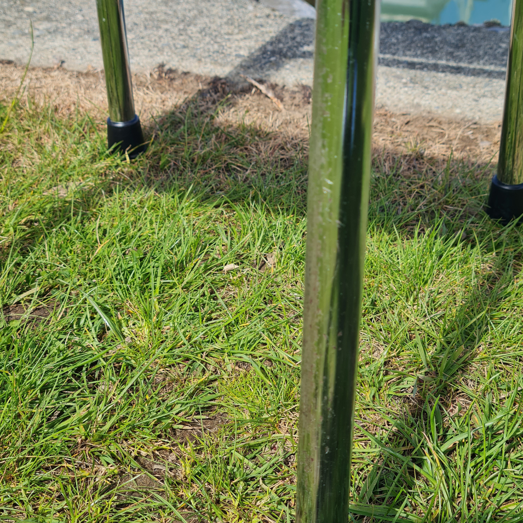 Retro Chrome Step Stool - Seat Purple Glitter