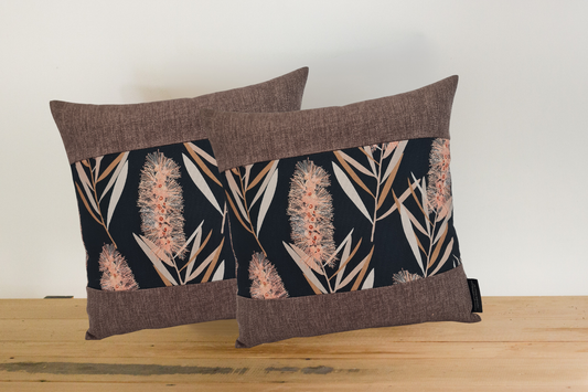 Bottlebrush / Callistemon Cushion Cover - Pebble Border