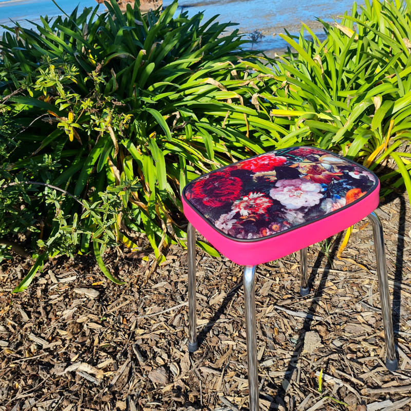 Retro Chrome Stool - Seat