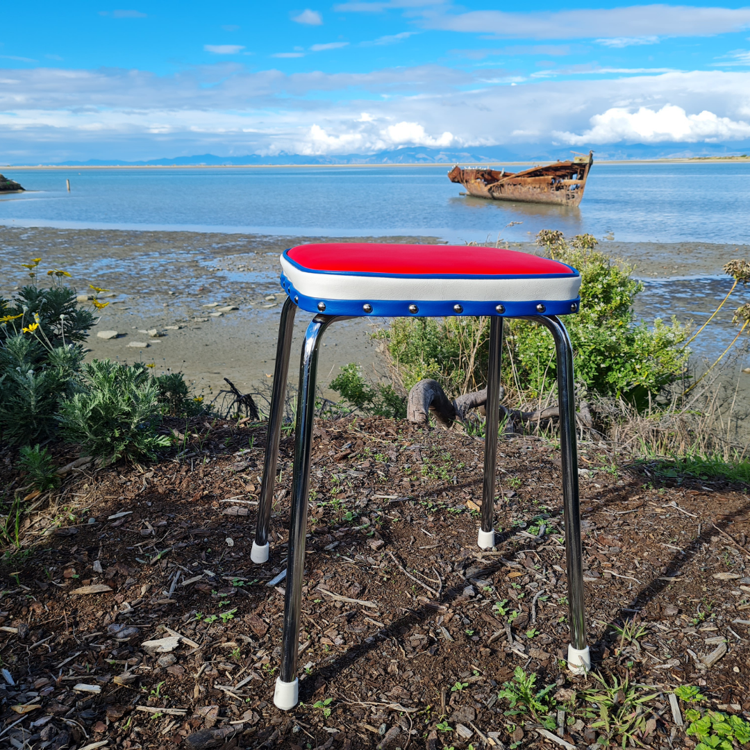 Retro Chrome Stool - Seat