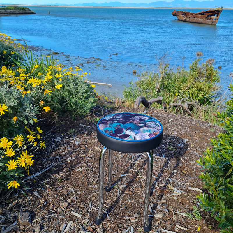 Retro Chrome Stool - Seat