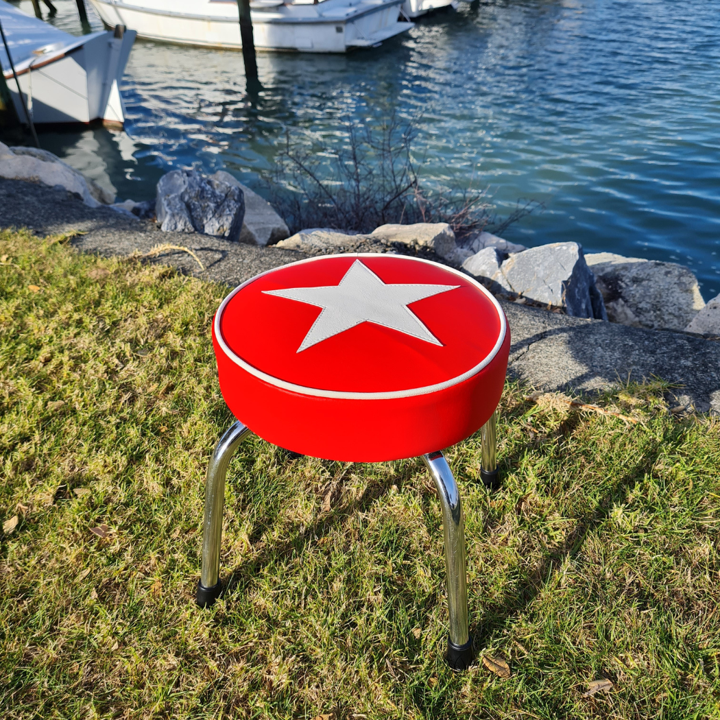 Star Retro Chrome Stool - Seat