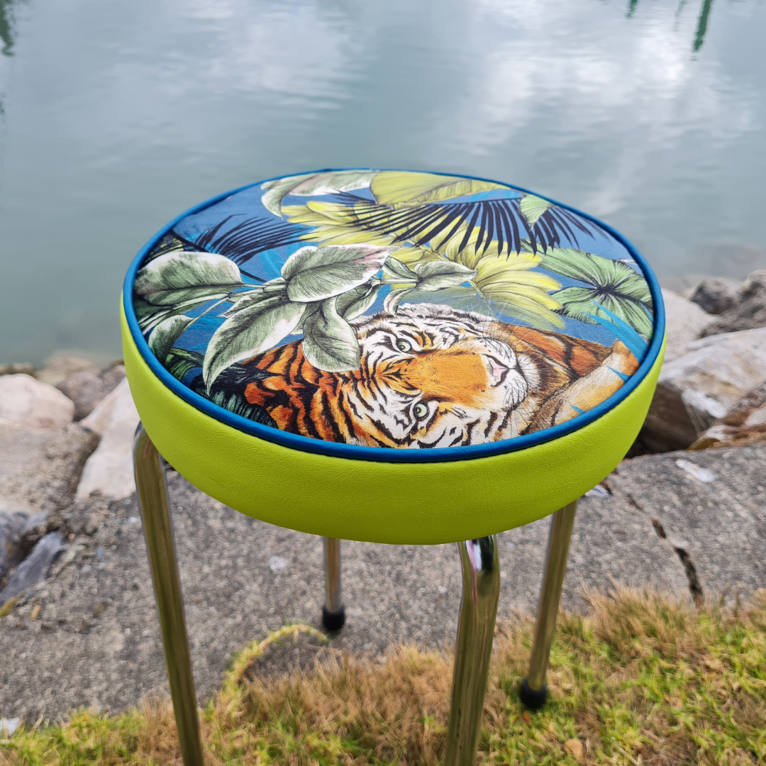 Retro Chrome Stool - Seat