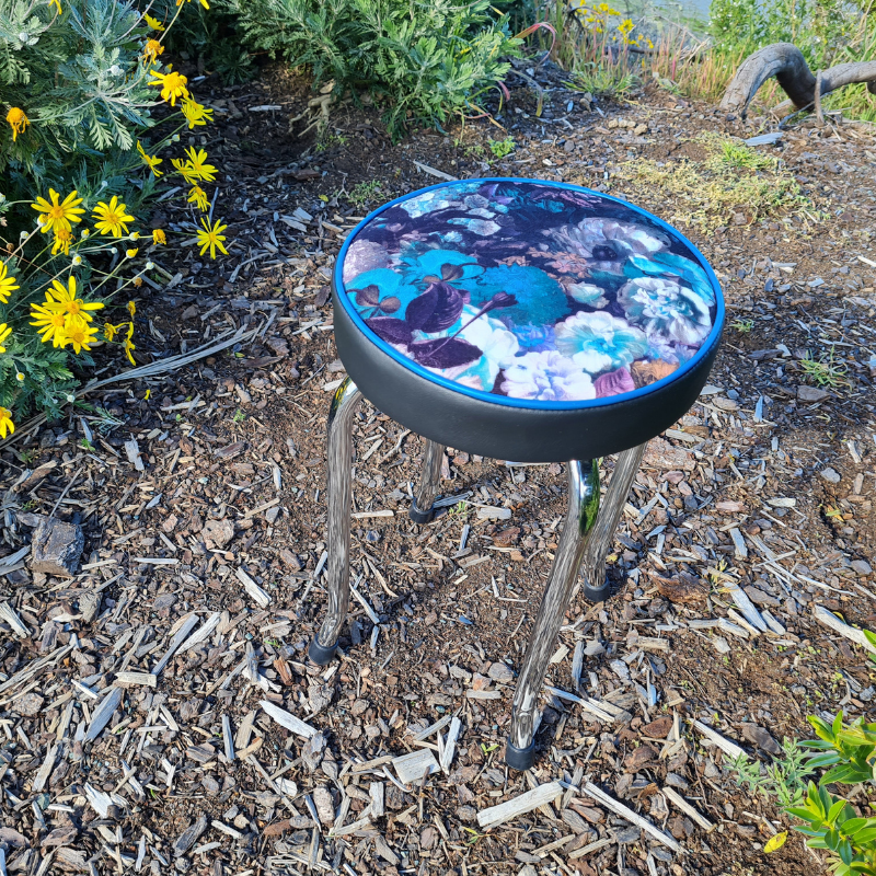 Retro Chrome Stool - Seat