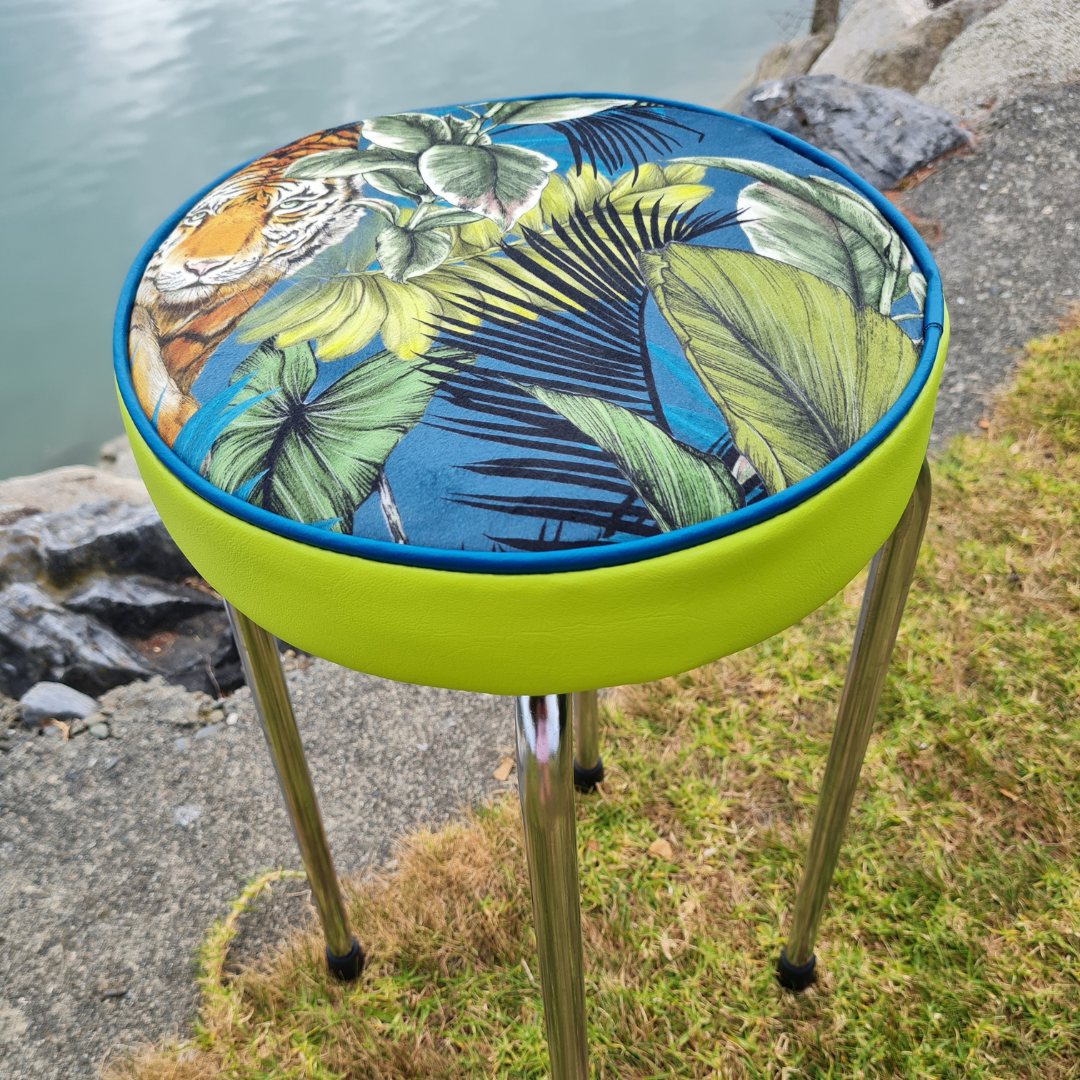 Retro Chrome Stool - Seat