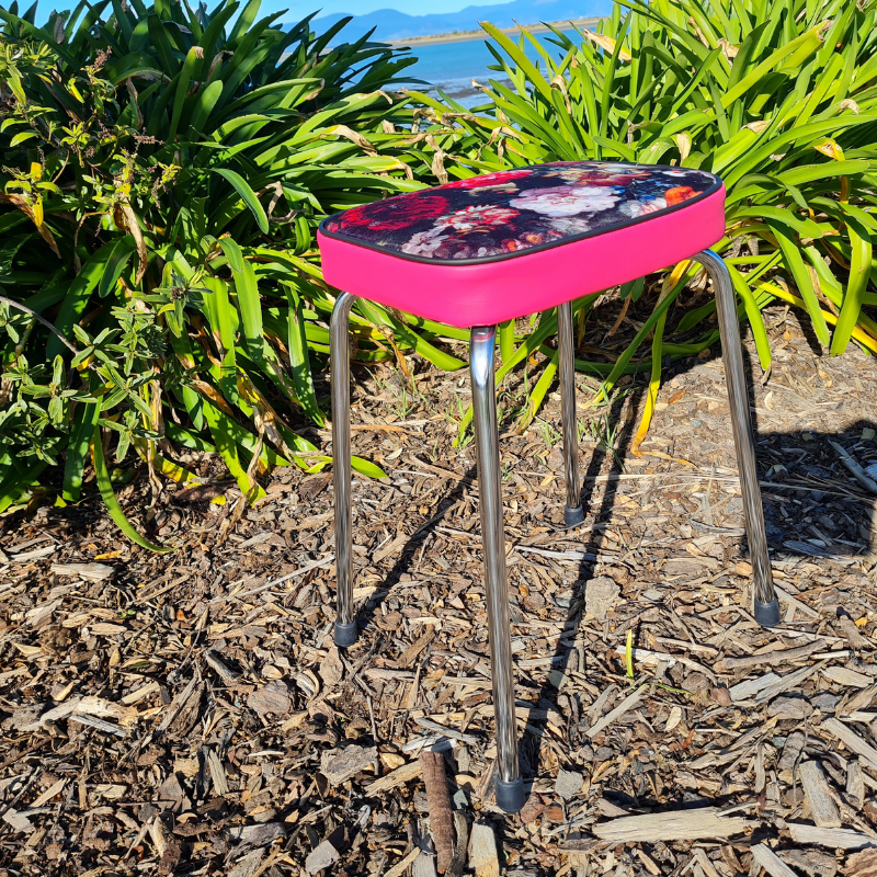 Retro Chrome Stool - Seat