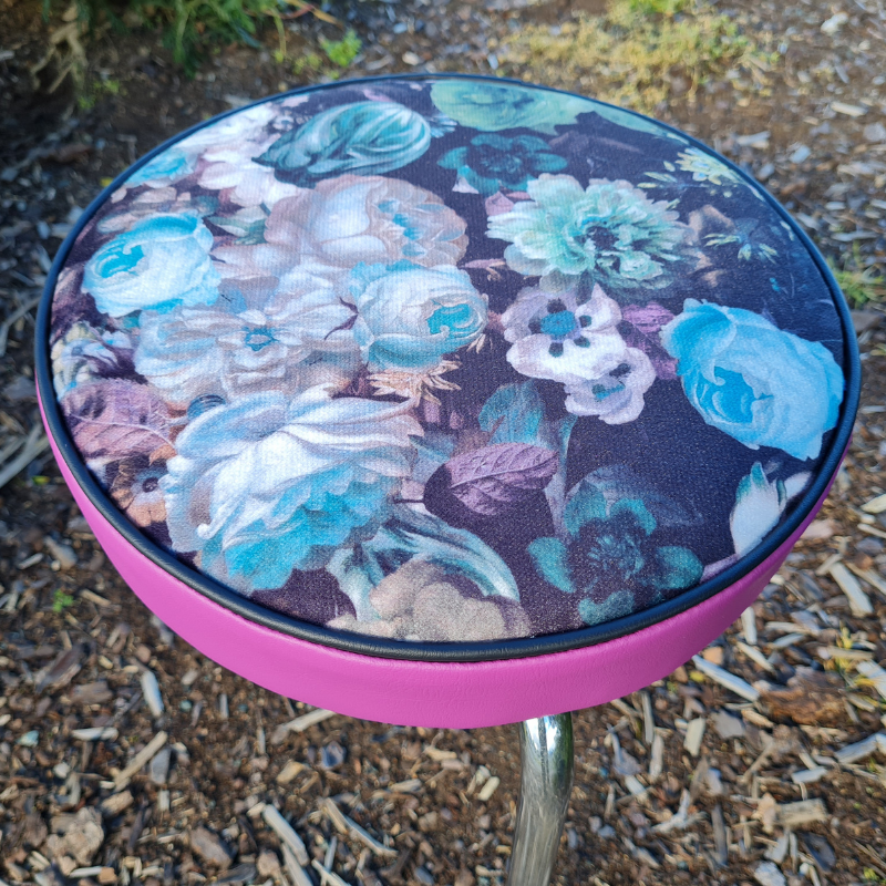 Retro Chrome Stool - Seat