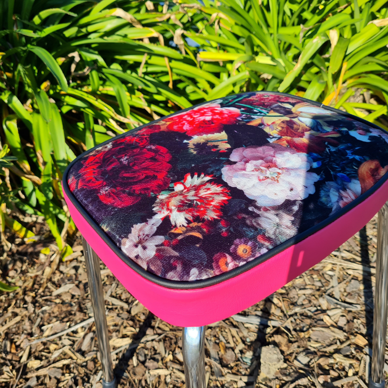 Retro Chrome Stool - Seat