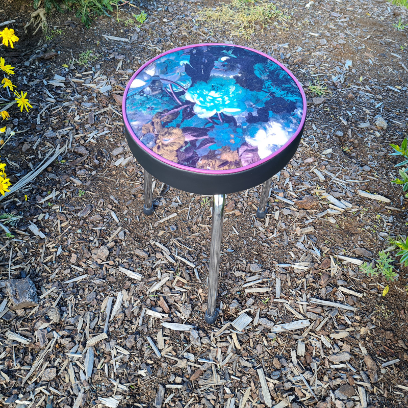 Retro Chrome Stool - Seat