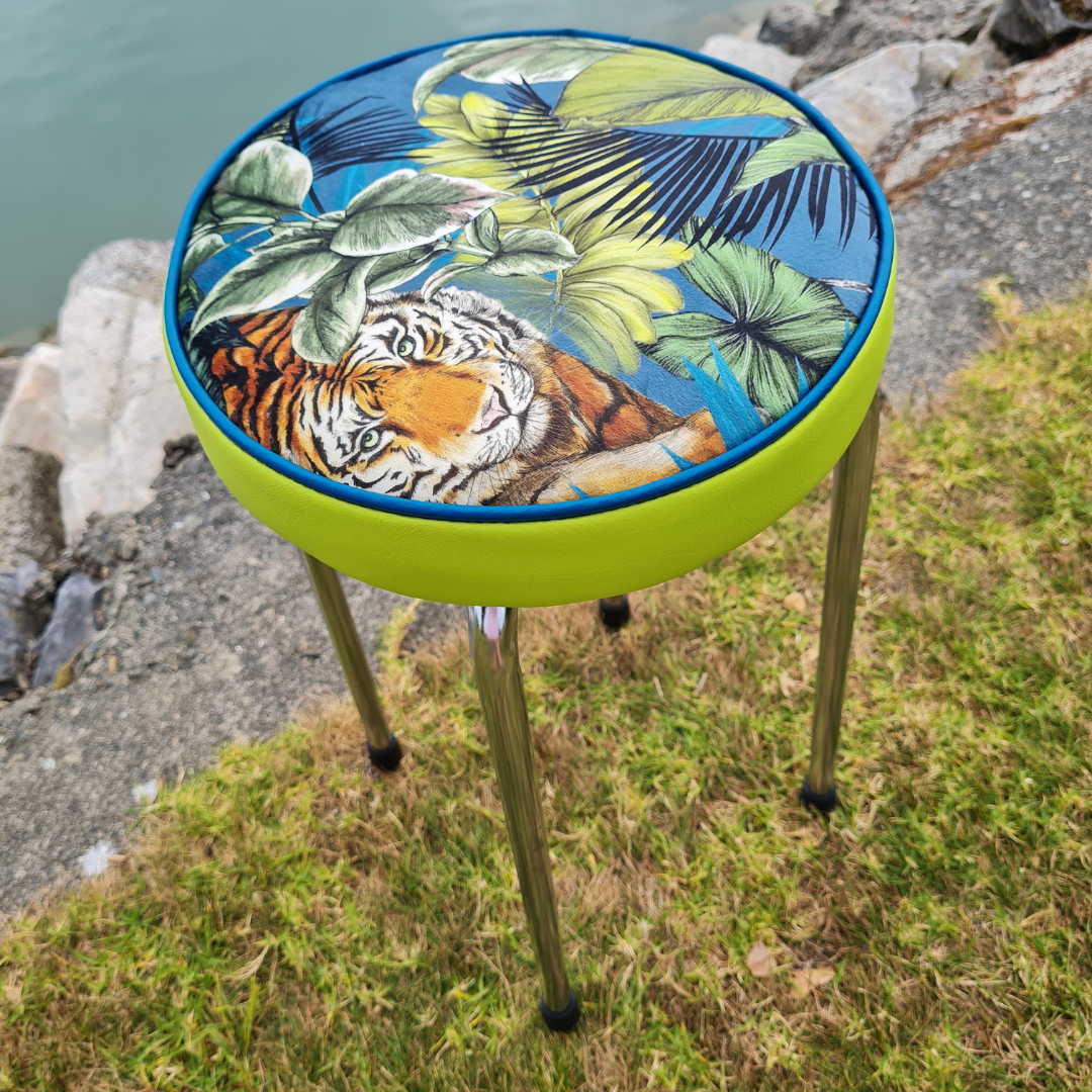 Retro Chrome Stool - Seat